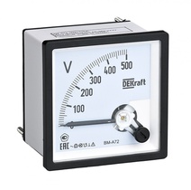 Изображение товара Dekraft Вольтметр аналоговый шкала 500В AC 72х72мм КТ 1,5