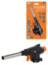 Изображение товара TDM Горелка газовая удлин., ствол, регулятор подачи, пьезоподжиг, бутан, блистер, 1 шт., "Рубин" ТДМ