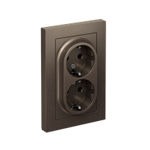 Изображение товара Systeme Electric AtlasDesign Мокко Розетка с/з двойная, 16А, в сборе