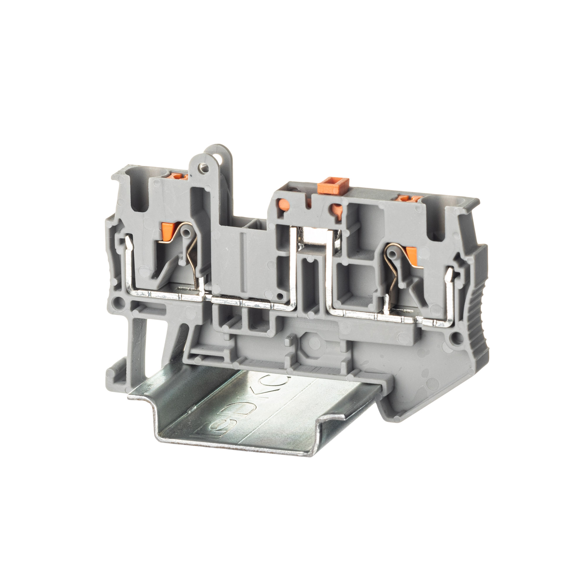 Изображение товара Клемма DKC Nuputuk с размыкателем 4 мм², серый, 2 точки подключения