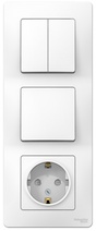 Изображение товара Systeme Electric Blanca внутр Бел Блок: Розетка з/к шт 16А, 250В+выкл 1кл.+выкл 2кл.
