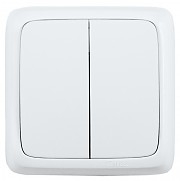 Изображение товара Hegel Альфа наруж Белый ВА10-153 Выключатель 2-клавишный с изол. пластиной