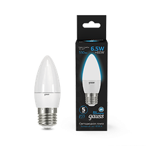Изображение товара Gauss Лампа Свеча 6.5W 550lm 6500К E27 LED 1/10/100