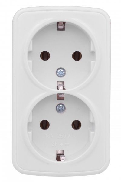 Изображение товара Розетка двухместная EKF Минск с заземлением 2 розетки белый