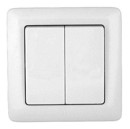 Изображение товара Systeme Electric ХИТ внутр Бел Выключатель 2-клавишный 6А, 250В