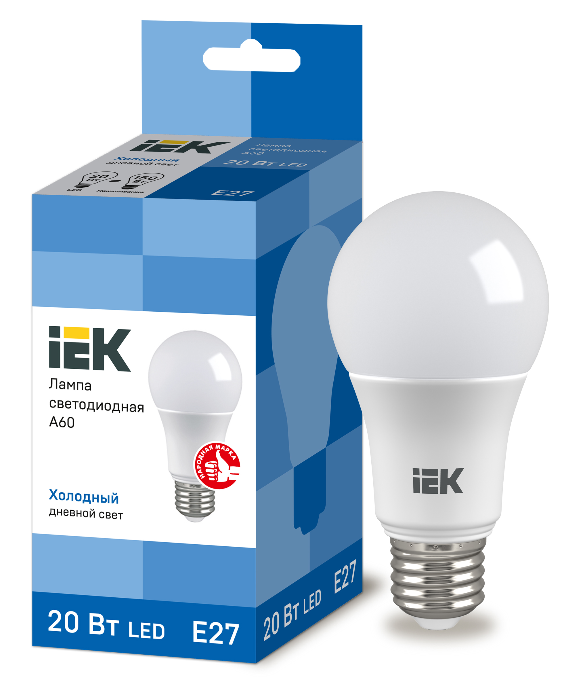 Изображение товара IEK Лампа светодиодная ECO A60 шар 20Вт 230В 6500К E27