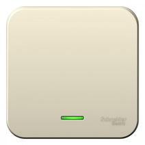 Изображение товара Systeme Electric Blanca наруж Молочный Переключатель 1-клавишный с подсветкой 10А, 250B, изолир. пластина