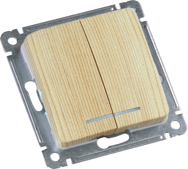 Изображение товара Двухклавишный выключатель с индикацией Hegel ВС10-452-02