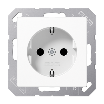 Изображение товара JUNG A 500 Белая Розетка с/з безвинт. зажим