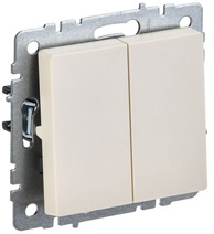 Изображение товара IEK BRITE BASE Бежевый Выключ. 2-к 10А ВС10-2-0-БрКр