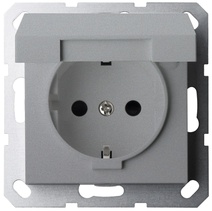 Изображение товара Jasmart G Алюминий Розетка с/з со шторками с крышкой 16A 250V~