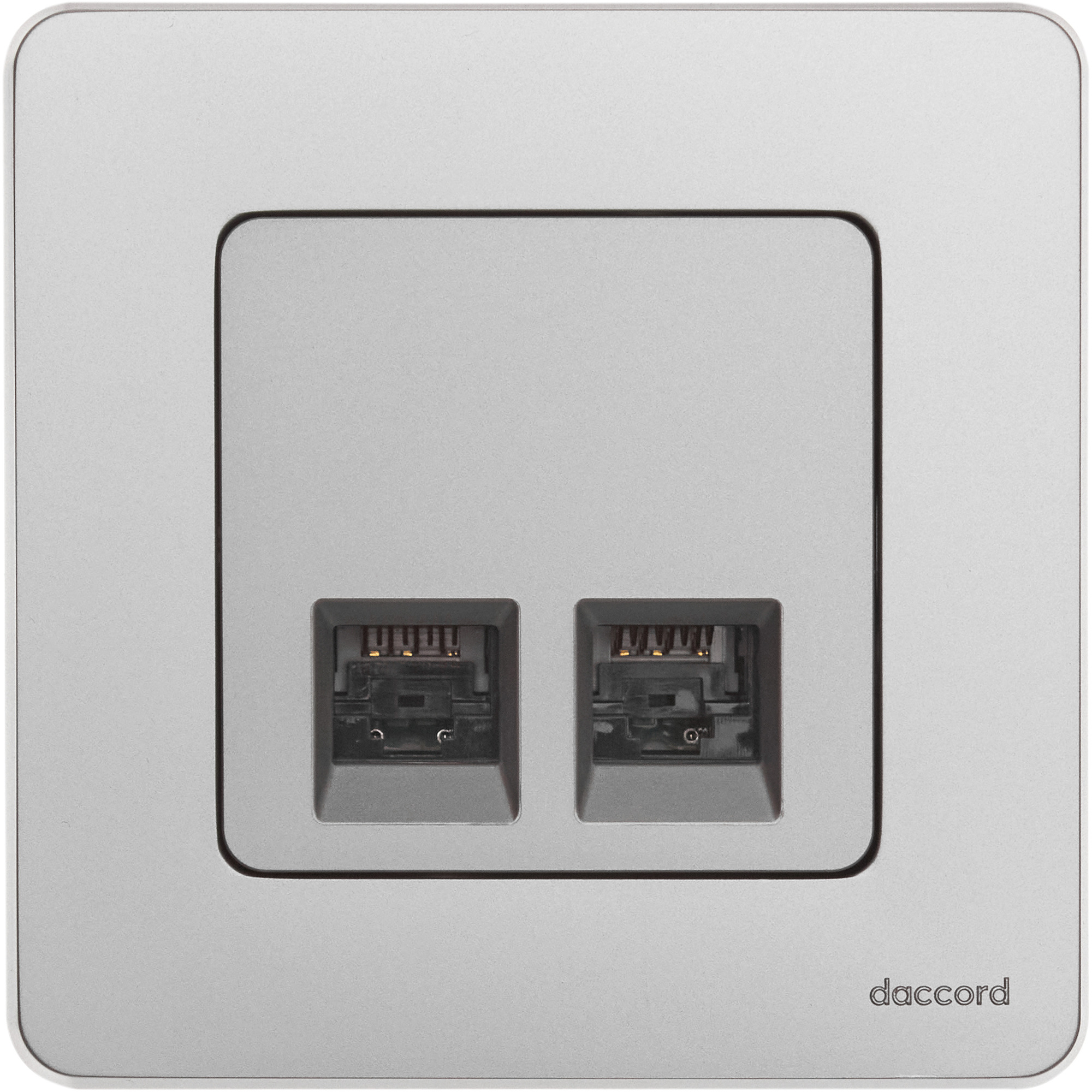 Изображение товара Legrand/Daccord INSPIRIA Алюминий Двойная розетка RJ 45 - категория 5e - UTP.