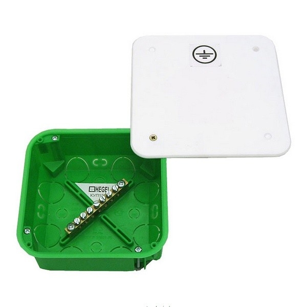 Изображение товара Hegel Коробка уравнивания потенциалов д/полых стен, 16 вводов, внутр разм 103x103x43 мм, ниша: 106x106x45, IP30