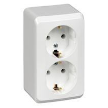 Изображение товара Systeme Electric Этюд наруж Бел Розетка 2-ая с/з без шторок