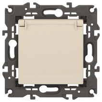 Изображение товара ЭРА Розетка Elegance 14-2103-02 с заземлением 2P+E Schuko со шторками с крышкой 16A-250В IP20 слоновая кость