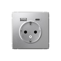 Изображение товара Systeme Electric ArtGallery Алюминий Розетка 16А с 2 USB A+C, 5В/2,4А/3,0А, 2х5В/1,5А, механизм Изображение товара Systeme Electric ArtGallery Алюминий Розетка 16А с 2 USB A+C, 5В/2,4А/3,0А, 2х5В/1,5А, механизм