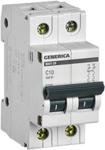 Изображение товара IEK GENERICA Авт. выкл. ВА47-29 2Р 10А 4,5кА х-ка С