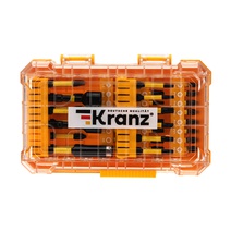 Изображение товара KRANZ Набор торсионных бит с магнитным держателем и торцевыми головками, пластиковый кейс, 41 шт