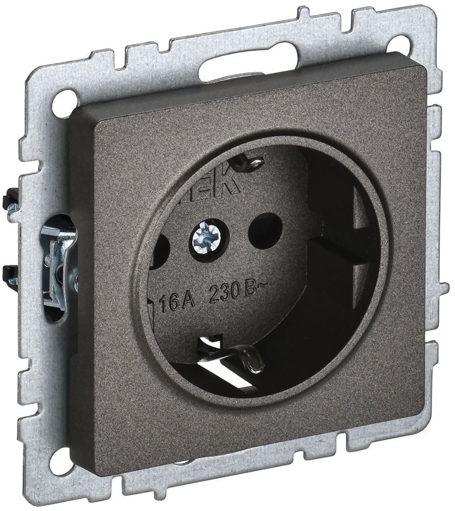 Изображение товара Розетка IEK BRITE BASE БрТБ 1-м без штор коричневая