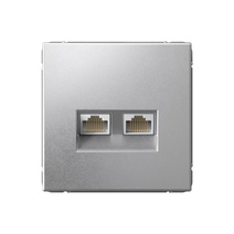 Изображение товара Systeme Electric ArtGallery Алюминий Розетка двойная компьютерная RJ45+RJ45, кат.6А, механизм