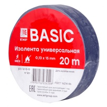 Изображение товара EKF Basic Изолента класс В (0,13х15мм) (20м.) синяя.