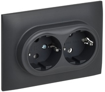 Изображение товара IEK SKANDY Титан Розетка 2-ая с/з без защитных шторок 16А в сборе SK-R08T