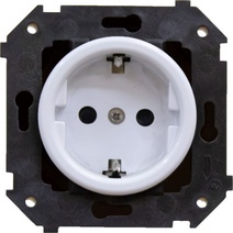 Изображение товара BIRONI Шедель Пластик Белый Розетка с/з ( скрытый монтаж)