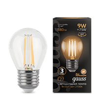 Изображение товара Gauss Лампа Filament Шар 9W 680lm 2700К Е27 LED