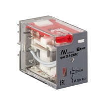 Изображение товара EKF Averes Реле промежуточное с кнопкой и механической индикацией RPAt 22/4 5A 230В AC.