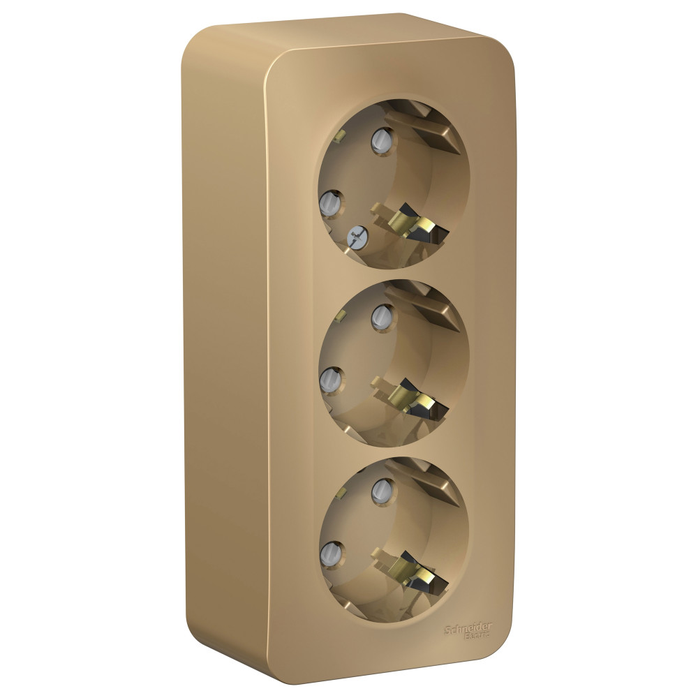 Изображение товара Systeme Electric Blanca наруж Титан Розетка 3-ая с/з со шторками 16А, 250В, изолир. пластина