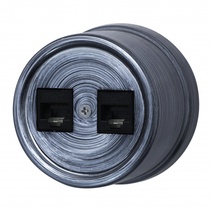 Изображение товара BIRONI Лизетта Пластик Серебряный век Розетка 2-ая RJ45