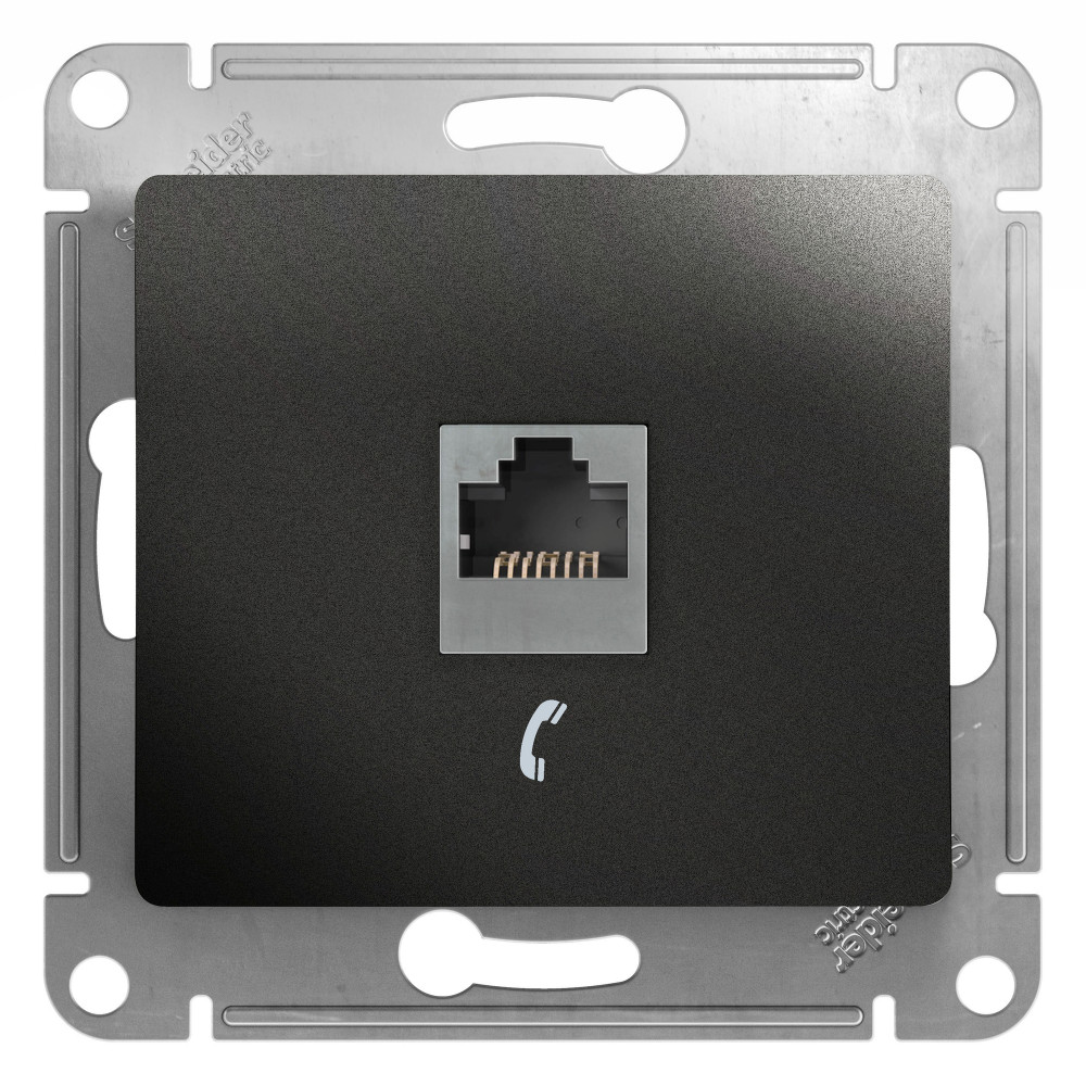 Изображение товара Systeme Electric Glossa Антрацит Розетка телефонная RJ11
