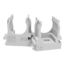 Изображение товара Промрукав  Крепеж-клипса для труб для монтажного пистолета серая в п/э д16 (100шт/1100шт уп/кор)