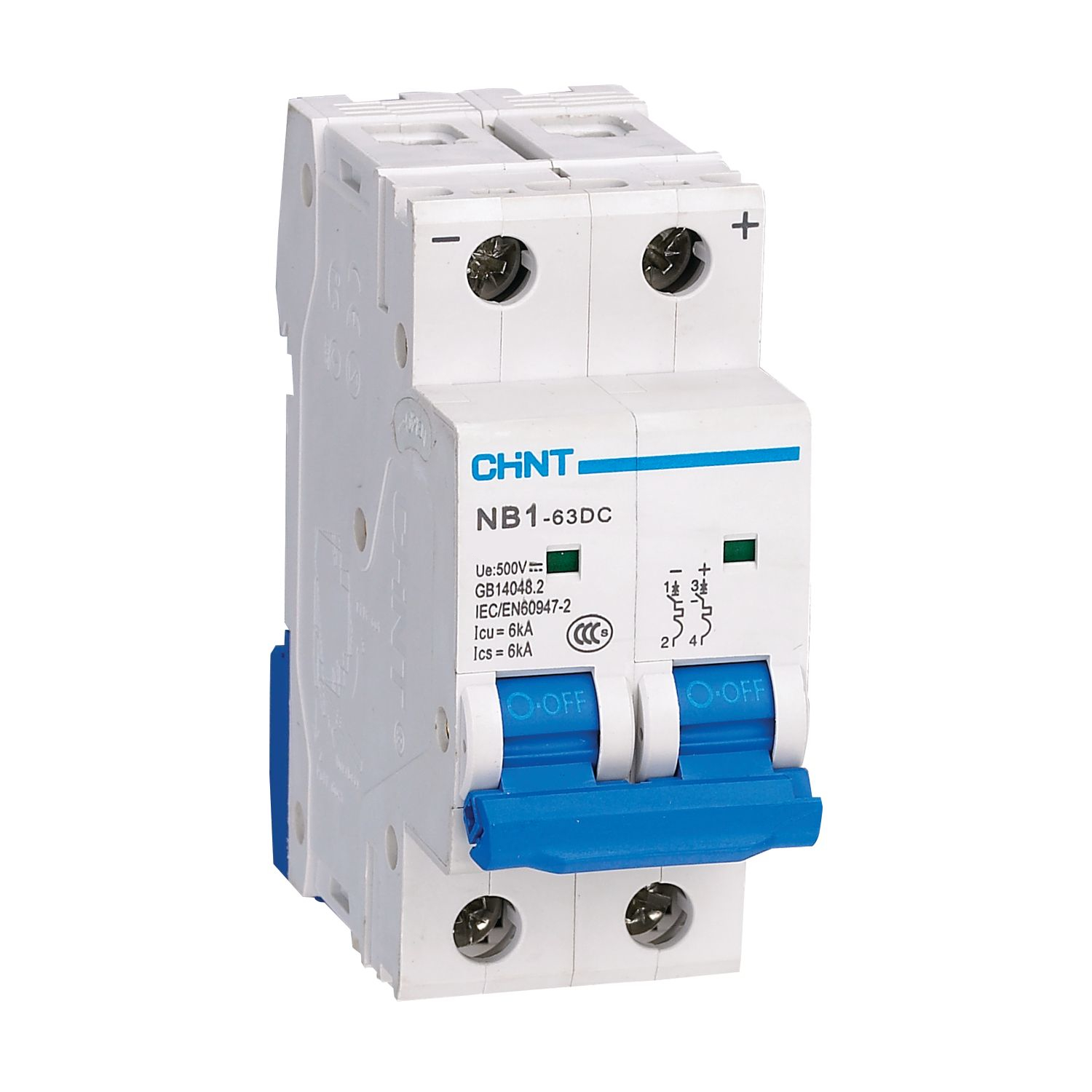 Изображение товара CHINT NB1-63DC 2P C16A - автоматический выключатель DC 500 В