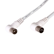 Изображение товара REXANT Шнур TV шт - TV гн 1,5 м, угловой, белый