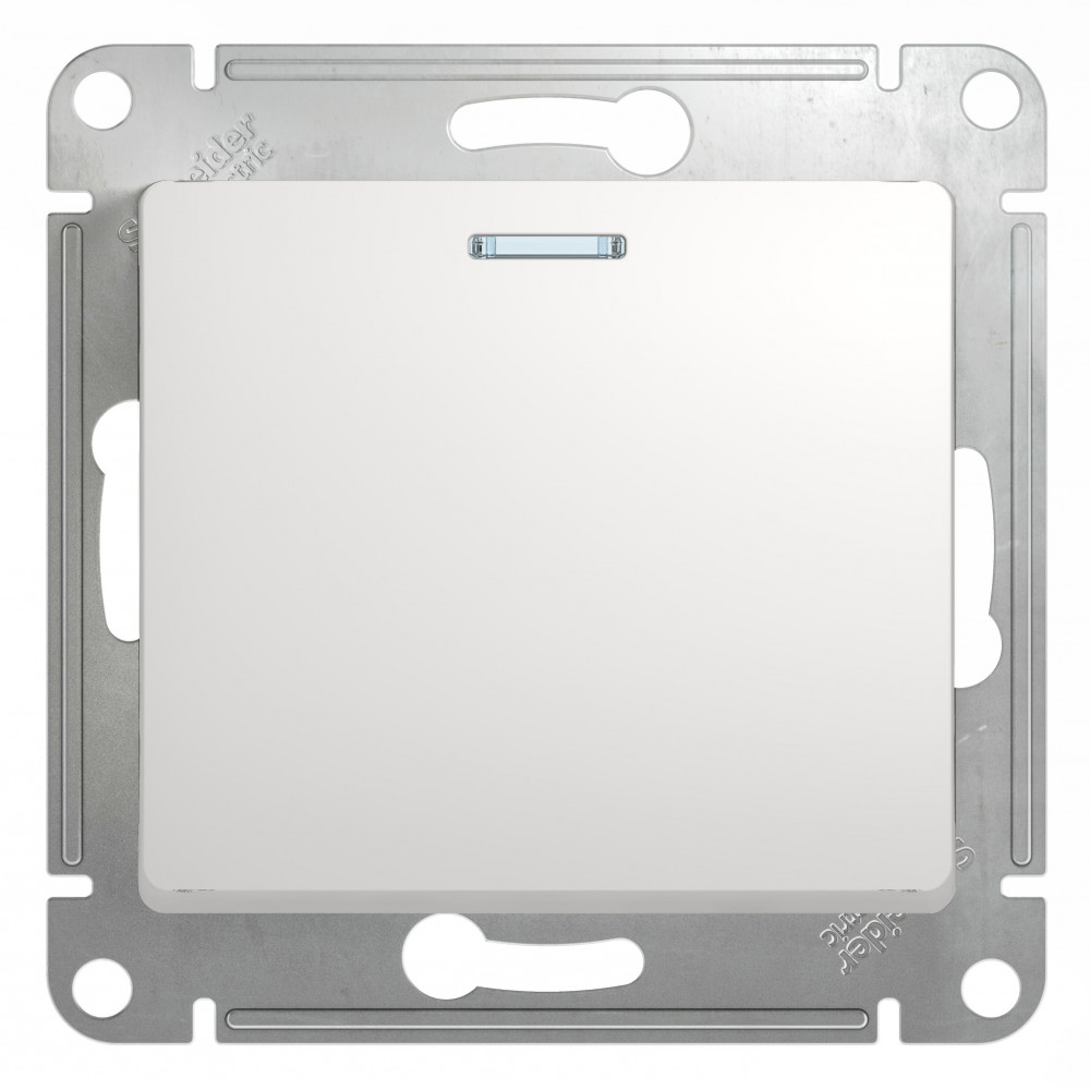 Изображение товара Systeme Electric Glossa Бел Выключатель 1-клавишный с подсветкой, сх.1а, 10АХ