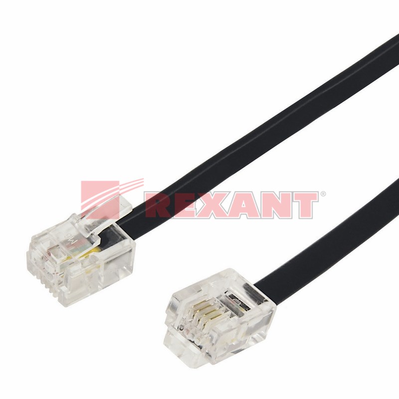 Изображение товара REXANT Удлинитель телефонный 20м черный.