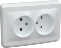Изображение товара GENERICA VEGA РС12-2-ВБ Розетка 2местн. без з/к без защ.штор. 10А ВЕГА (белый)