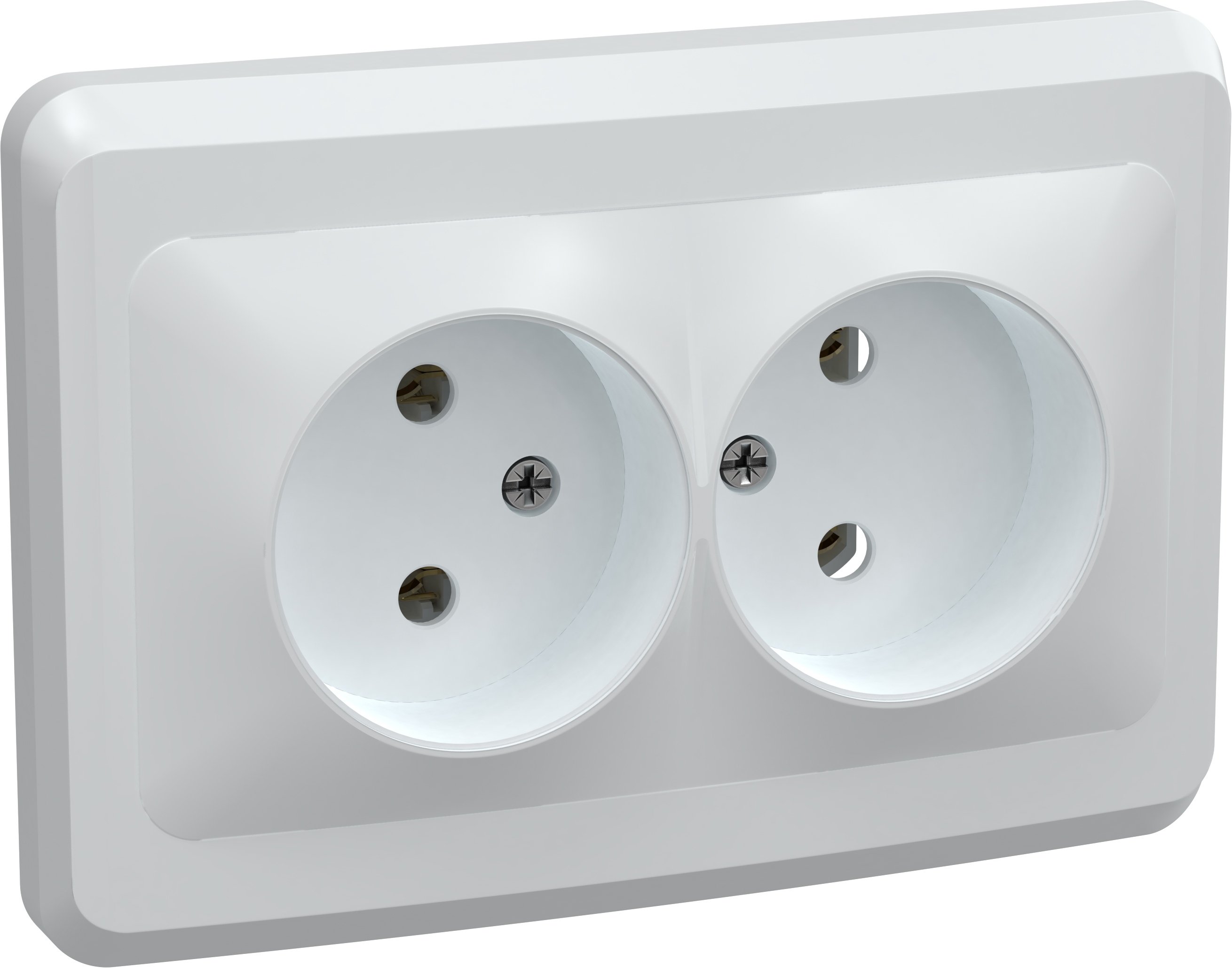 Изображение товара GENERICA VEGA РС12-2-ВБ Розетка 2местн. без з/к без защ.штор. 10А ВЕГА (белый)