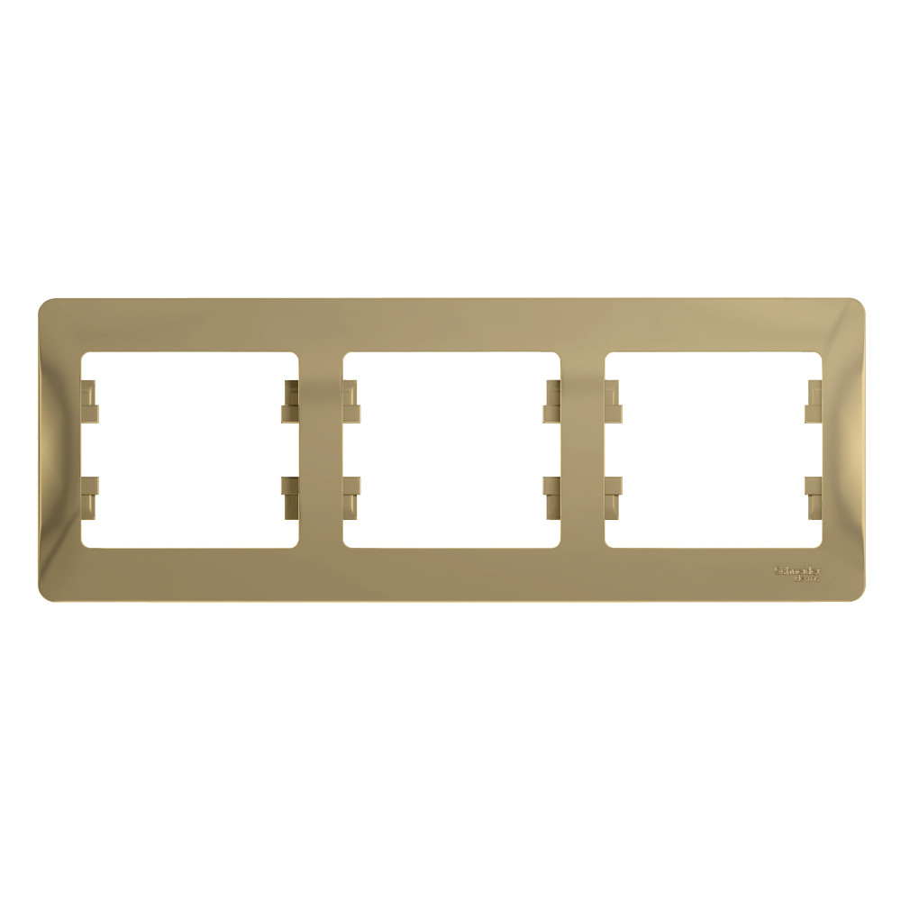 Изображение товара Glossa Титан 3-ая, горизонтальная — рамка для ЭУ, матовая, IP20