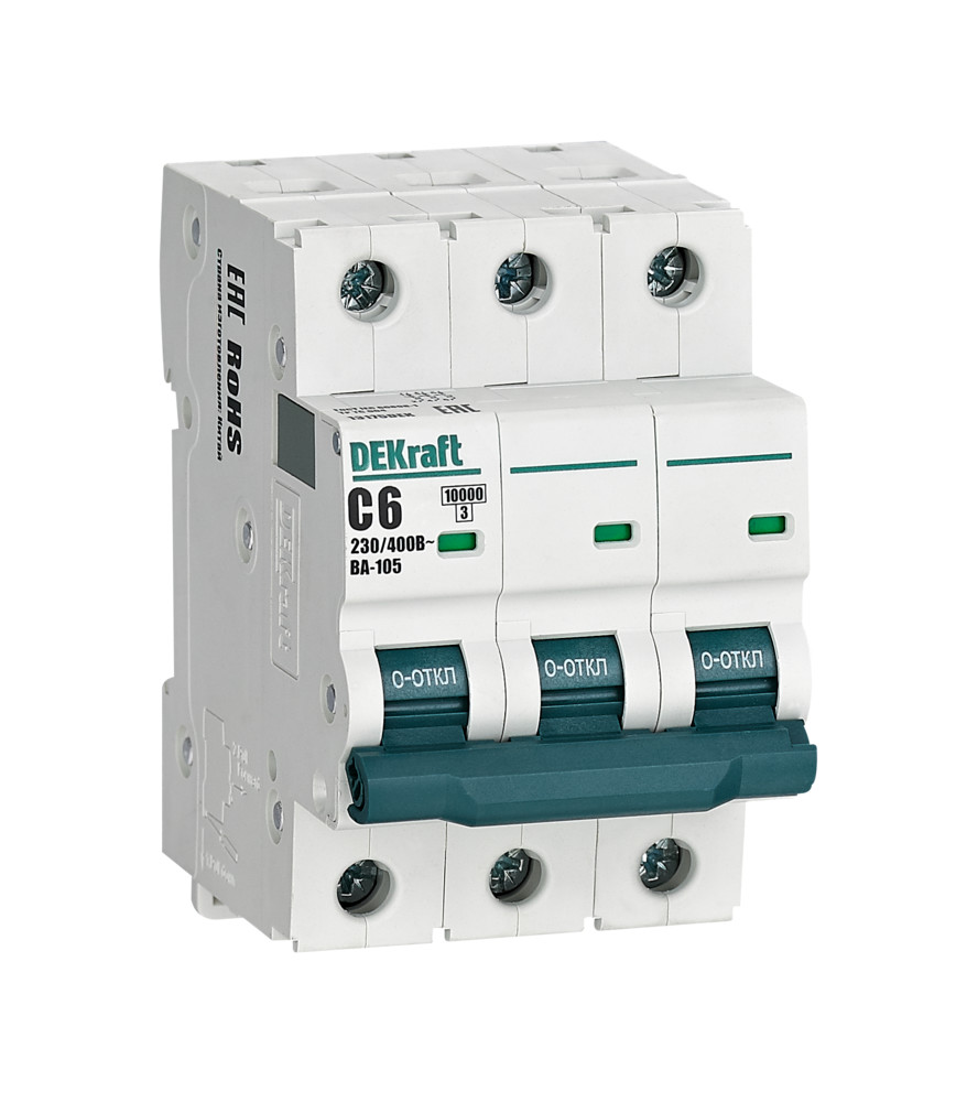 Изображение товара Dekraft Автоматический выключатель ВА105-3P-006A-C
