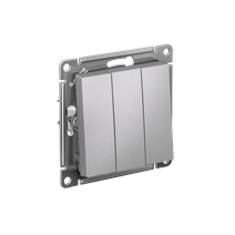 Изображение товара Systeme Electric AtlasDesign Алюминий Выключатель 3-клавишный сх.1+1+1, 10АХ, механизм