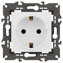 Изображение товара ЭРА Розетка Elegance 14-2102-01 с заземлением 2P+E Schuko со шторками 16A-250В IP20 белый