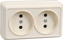 Изображение товара GENERICA OKTAVA РС22-2-ОКм Розетка 2местн. без з/к 10А откр.уст. (кремовый)