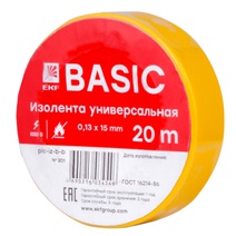Изображение товара EKF Изолента 0,13x15мм (20м.) желтая