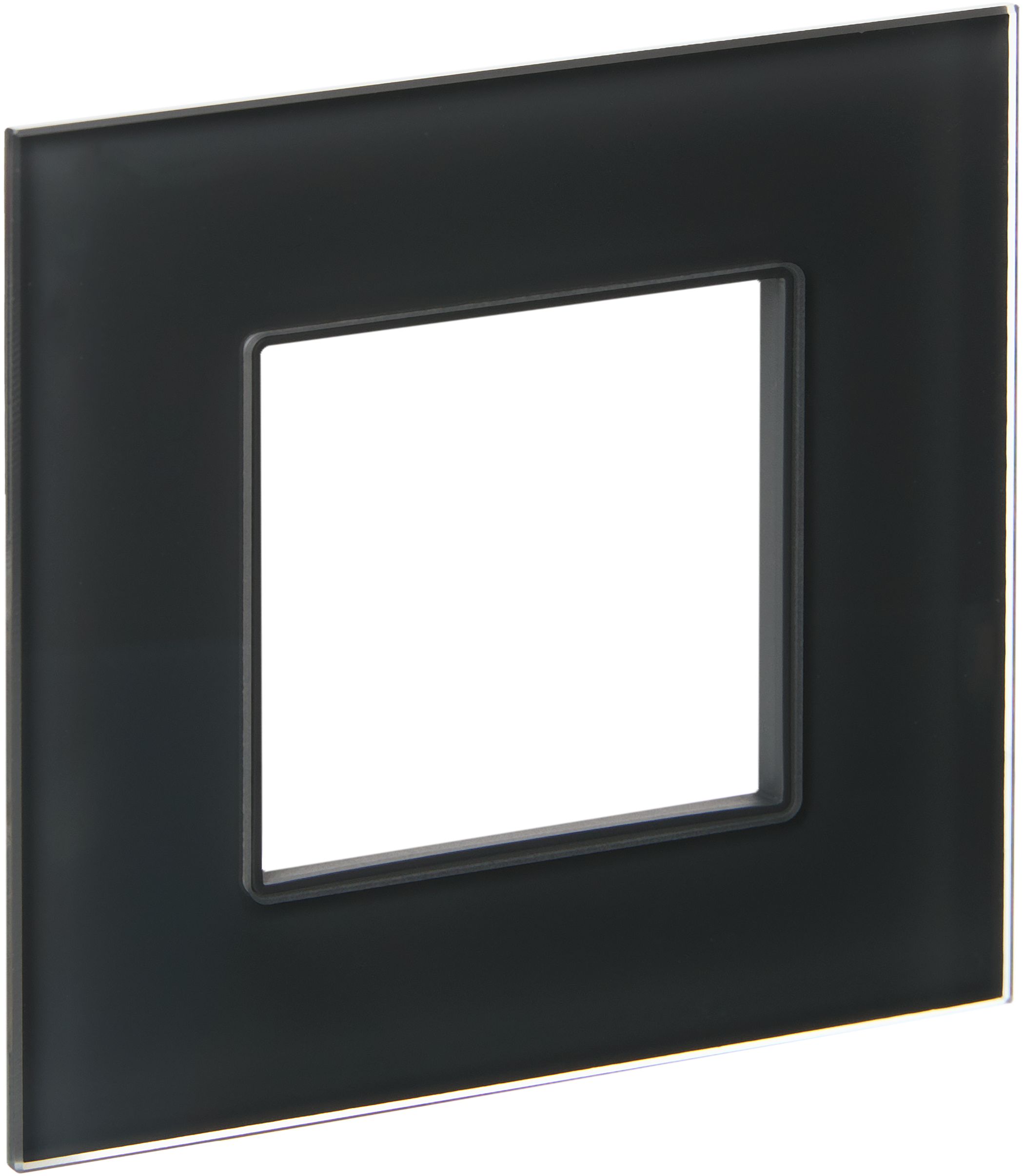 Изображение товара IEK SKANDY 1 пост графит — стеклянная рамка 88x88 мм