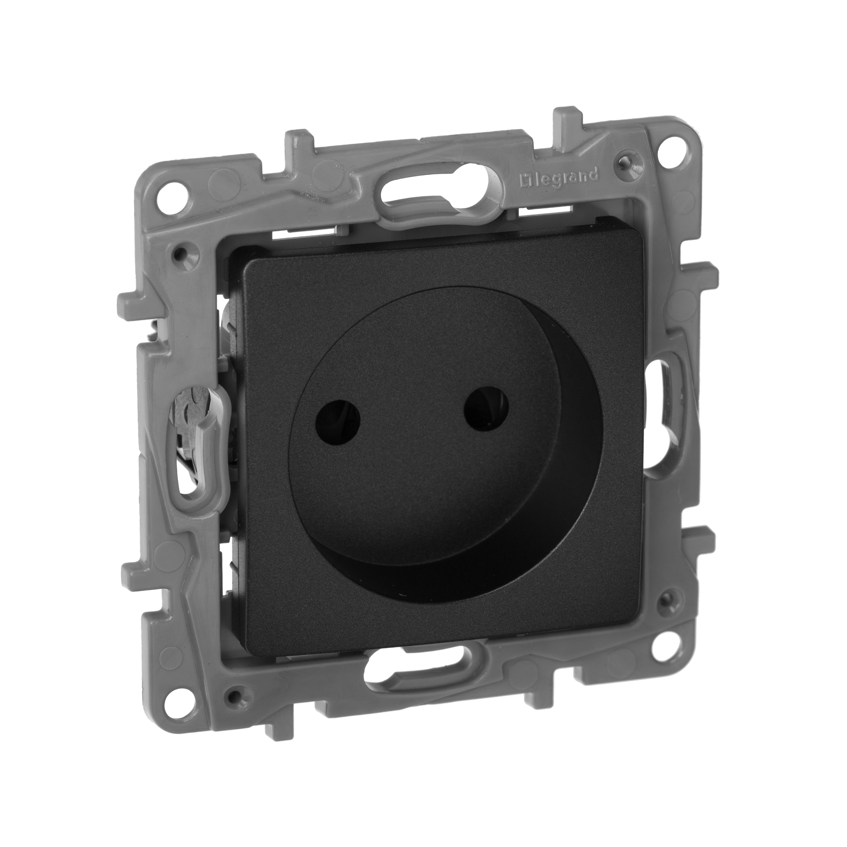 Изображение товара Legrand Etika Антрацит Розетка б/з со шторками, винт. клем..