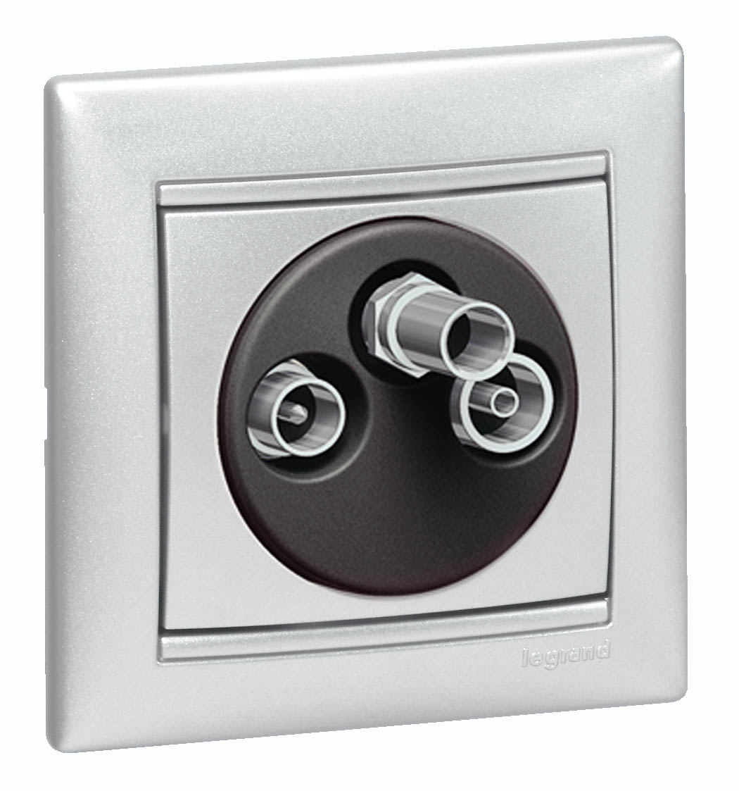 Изображение товара Legrand Valena Алюминий Розетка TV-FM-SAT оконечная 5-2400 МГц 10 дБ.