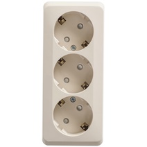 Изображение товара Systeme Electric Этюд наруж Крем Розетка 3-ая с/з со шторками 16А 250B