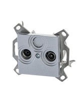 Изображение товара ABB EPJ Levit серебро / дымчатый чёрный Розетка TV-R, оконечная, серебро